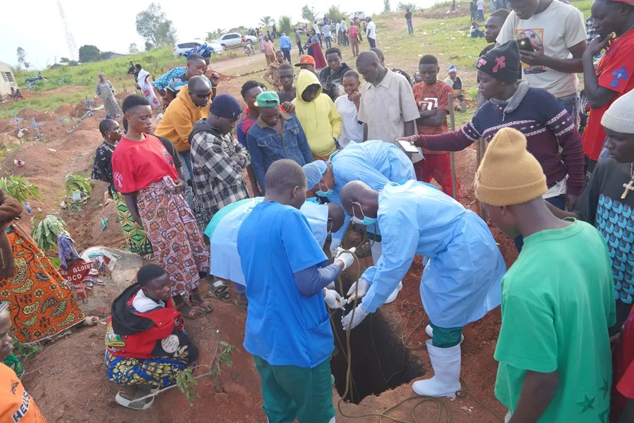 Health worker receives Ervebo Ebola vaccine at an Ebola treatment center in Bunia, Ituri, DR Congo
