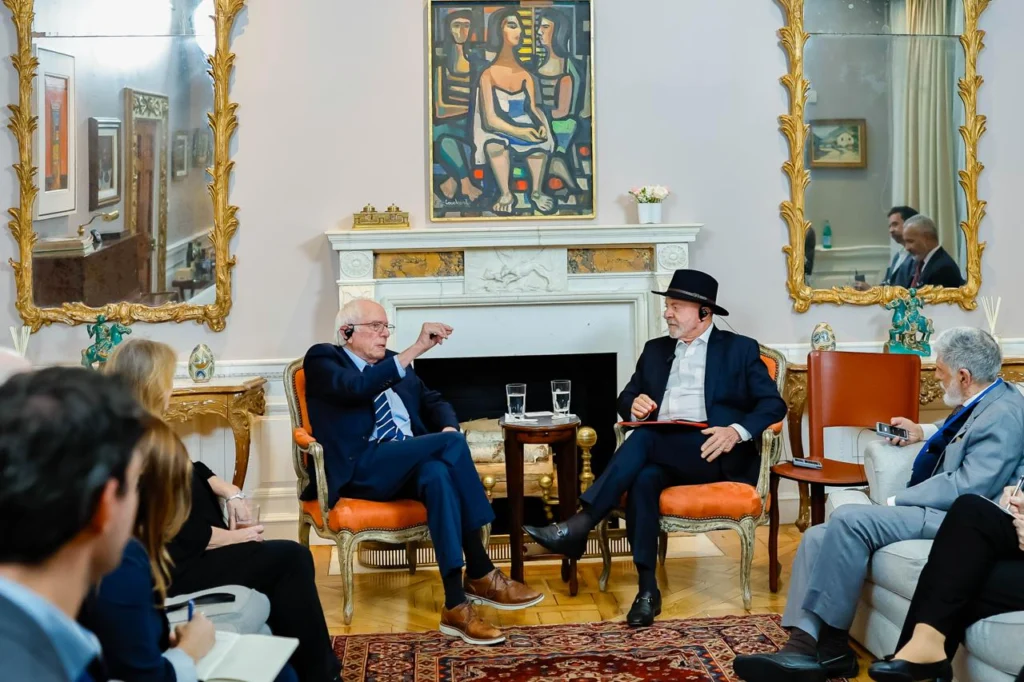 Luiz Inácio Lula da Silva and Bernie Sanders meet in New York during the UN General Assembly high-level week.