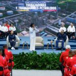 Acting President Delcy Rodriguez highlighted the fundamental weight of workers in the industry’s operation despite more than a decade of sanctions. Photo: Venezuelan Presidential Press.