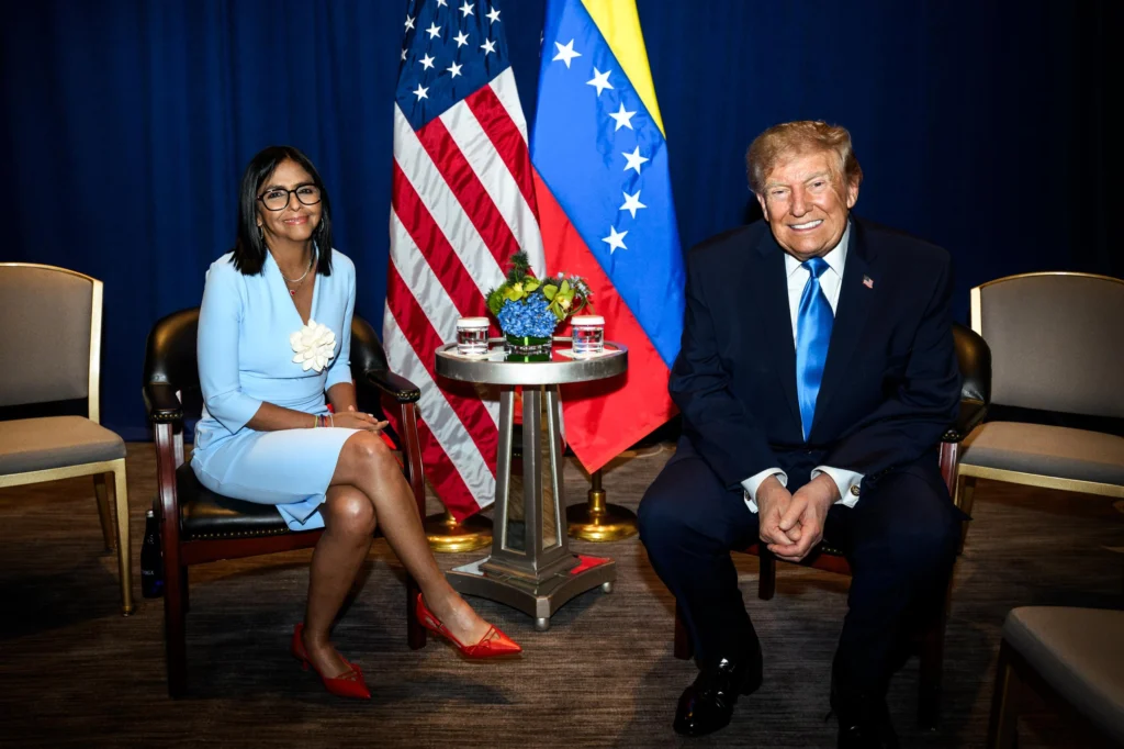 The acting president of Venezuela, Delcy Rodriguez, met on Tuesday with her U.S. counterpart, Donald Trump, in New York, on the sidelines of the UN General Assembly.