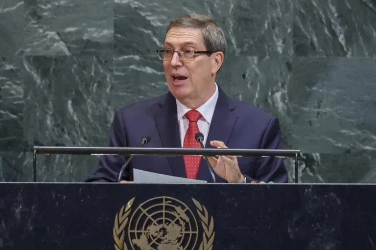 Cuba energy blockade: Foreign Minister Bruno Rodríguez denounces U.S. fuel restrictions and sanctions at the United Nations General Assembly.
