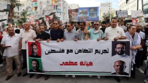 Demonstration in support of the Flotilla members detained. Photo: EFE.