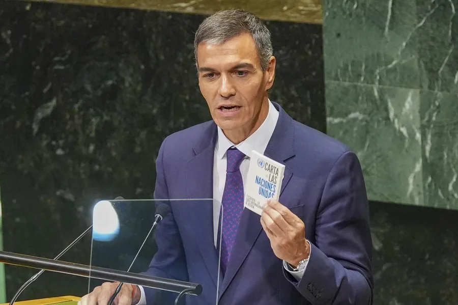 Spanish PM Pedro Sanchez at UNGA. Photo: EFE.