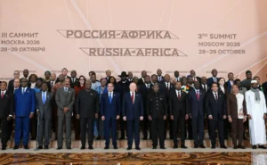 Russian President Vladimir Putin emphasized that bilateral relations are underpinned by historical bonds of friendship for the building of a multipolar world order, genuinely democratic and free from impositions or hegemonic double standards. Photo: Russia-Africa Summit.