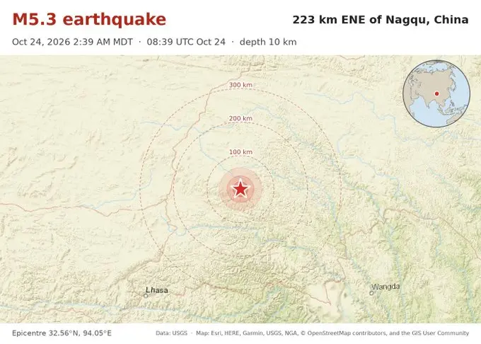 Earthquake damage and rescue operations in Tibet following a magnitude 7.0 earthquake and subsequent tremors in China.
