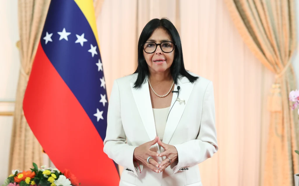 Venezuela’s acting president, Delcy Rodríguez, delivered a message to the nation. Photo: Presidential Press Office.