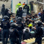 Ceuta migrant camp evacuation on Guano Beach