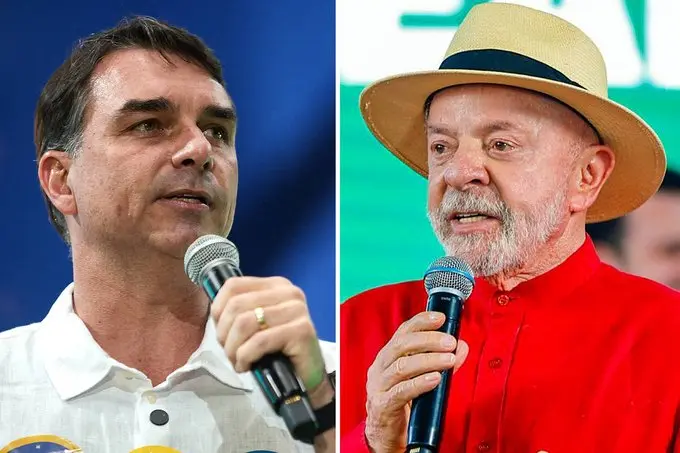 Flávio Bolsonaro and Luiz Inácio Lula da Silva ahead of Brazil’s 2026 presidential runoff election.
