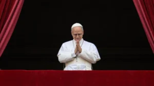 Pope Leo XIV peace appeal during the Angelus for the Holy Land and innocent victims of violence
